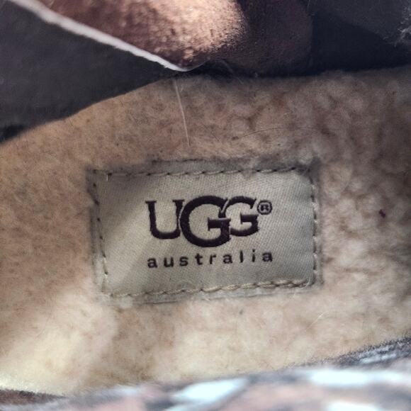 UGG Australia Orion Brown Leather Biker Moto  Boots Women 7.5 S0066 - Picture 7 of 11